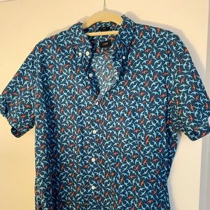 J. CREW Men’s Short Sleeve Button Down, Size Large